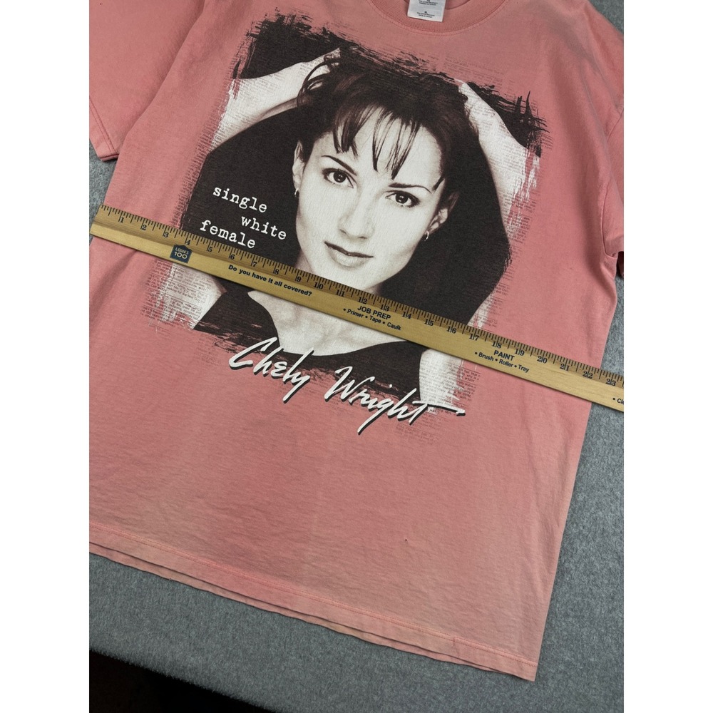 Vintage Chely Wright Single White Female T Shirt Men XL Pink Graphic Music - Picture 4 of 9